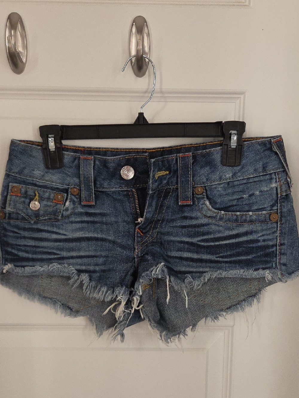 NWOT True Religion Distressed Denim Cutoff Shorts - Dark Blue